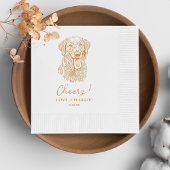 Golden Retriever Hond Gepersonaliseerde Proost Servet