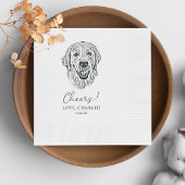 Golden Retriever Hond Gepersonaliseerde Proost Servet