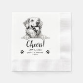 Golden Retriever Hond Gepersonaliseerde Proost Servet (Voorkant)