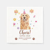 Golden Retriever Hond Gepersonaliseerde Proost Servet (Voorkant)