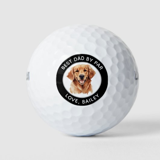 Golden Retriever Hond Gepersonaliseerde tekening Golfballen (Voorkant)