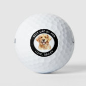 Golden Retriever Hond Gepersonaliseerde tekening Golfballen (Voorkant)