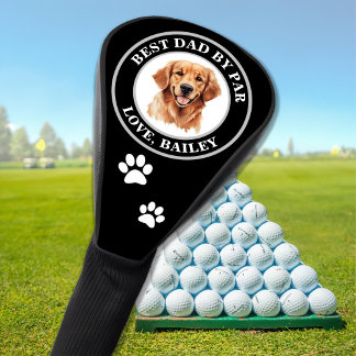 Golden Retriever Hond Gepersonaliseerde tekening Golfheadcover
