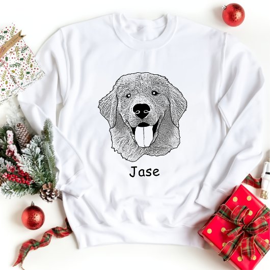 Golden Retriever Hond Gepersonaliseerde tekening T-shirt
