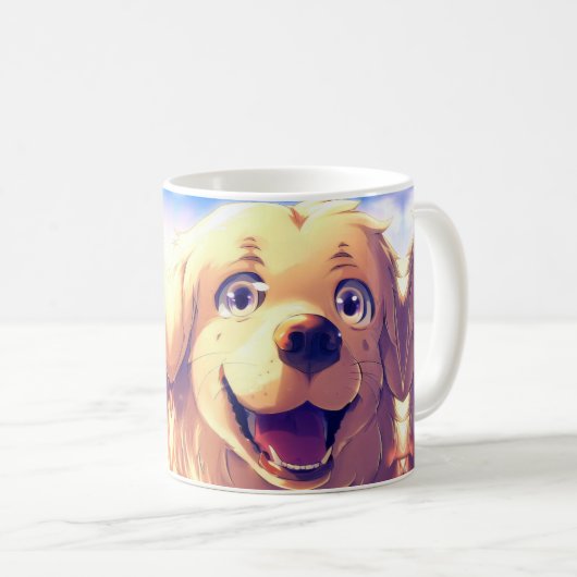 Golden Retriever-hond glimlachen Koffiemok (Voorkant rechts)