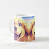Golden Retriever-hond glimlachen Koffiemok (Voorkant links)