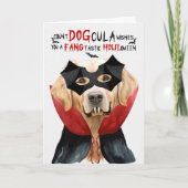 Golden Retriever Hond Grappig Count DOGcula Hallow Feestdagen Kaart (Voorkant)