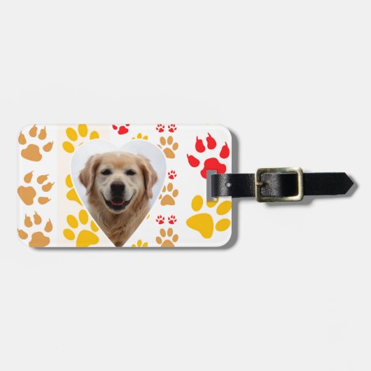 Golden Retriever Hond Hart Paws Print Bagagelabel (Voorkant horizontaal)
