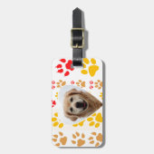 Golden Retriever Hond Hart Paws Print Bagagelabel (Voorkant verticaal)