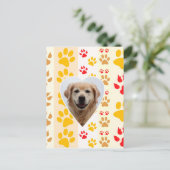 Golden Retriever Hond Hart Paws Print Briefkaart (Staand voorkant)