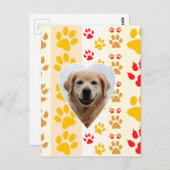 Golden Retriever Hond Hart Paws Print Briefkaart (Voorkant / Achterkant)