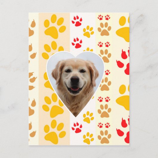 Golden Retriever Hond Hart Paws Print Briefkaart (Voorkant)