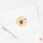 Golden Retriever Hond Hart Paws Print Ronde Sticker (Envelop)