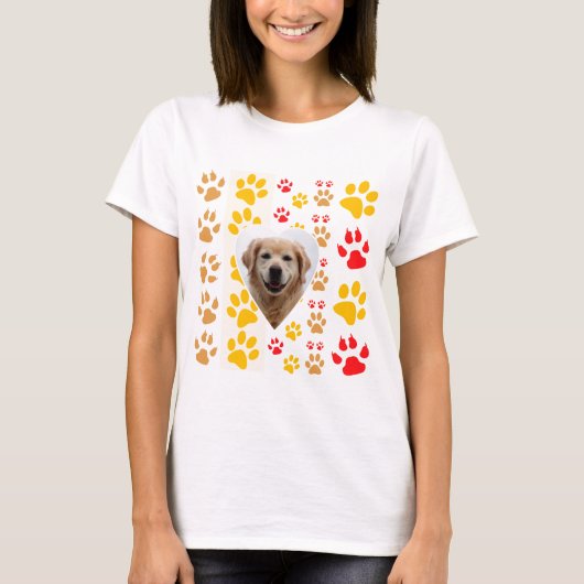 Golden Retriever Hond Hart Paws Print T-shirt (Voorkant)