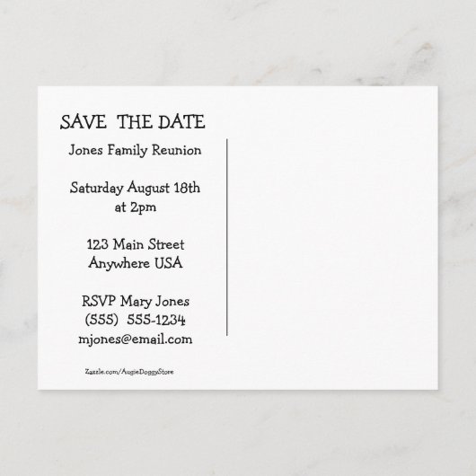 Golden Retriever Hond Het Is Een Reünie Aankondigingskaart (Achterkant)