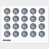 Golden Retriever hond in blauw denimgat Ronde Sticker (Vel)
