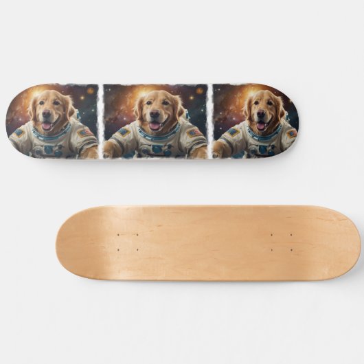 Golden Retriever Hond in de ruimte Persoonlijk Skateboard (Horizontaal)