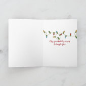 Golden Retriever hond in kerstverlichting Kaart (Binnen)