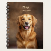 Golden Retriever hond jaarlijks gepersonaliseerd Planner (Voorkant)