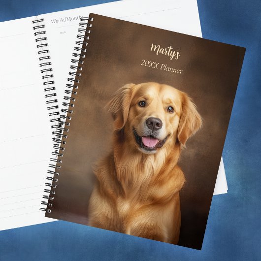 Golden Retriever hond jaarlijks gepersonaliseerd Planner
