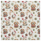 Golden Retriever Hond Kerstpatroon Stof (Swatch)