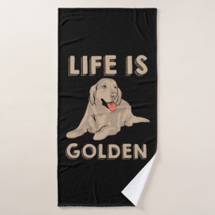 Golden Retriever Hond - Leven Is Goud Badhanddoek