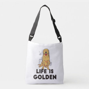 Golden Retriever Hond - Leven Is Goud Crossbody Tas