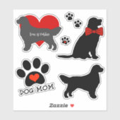Golden Retriever Hond Mam Silhouette Groep Sticker (Vel)