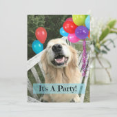 Golden Retriever hond met ballonnen aangepaste ver Kaart (Staand voorkant)