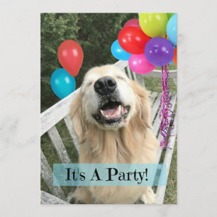 Golden Retriever hond met ballonnen aangepaste ver Kaart