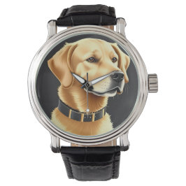 Golden Retriever hond met een leren halsband Horloge