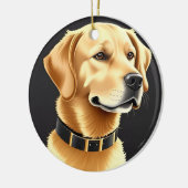 Golden Retriever hond met een leren halsband Keramisch Ornament (Links)