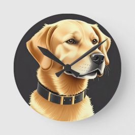 Golden Retriever hond met een leren halsband Ronde Klok