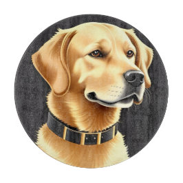 Golden Retriever hond met een leren halsband Snijplank