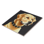 Golden Retriever hond met een leren halsband Tegeltje (Zijkant)