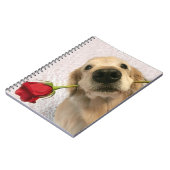 Golden Retriever hond met rode roze Notitieboek (Linkerzijde)