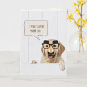 Golden Retriever hond op hout met masker Kaart (Gele Bloem)