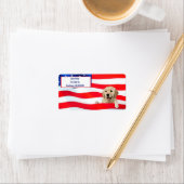 Golden Retriever hond op vlag Etiket (Insitu)