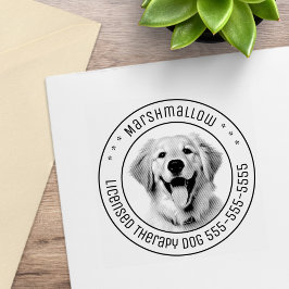 Golden Retriever Hond Pet Foto Rond Rubberstempel