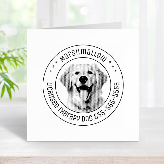 Golden Retriever Hond Pet Foto Rond Rubberstempel