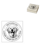 Golden Retriever Hond Pet Foto Rond Rubberstempel (Gestempeld)