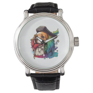 Golden Retriever Hond Pirate Horloge