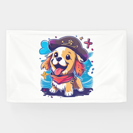 Golden Retriever Hond Pirate Spandoek (Horizontaal)