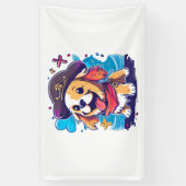 Golden Retriever Hond Pirate Spandoek (Verticaal)