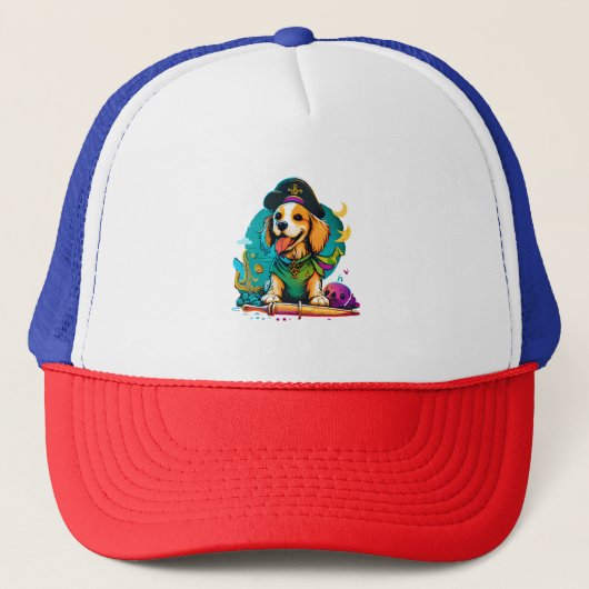 Golden Retriever Hond Pirate Trucker Pet (Voorkant)