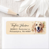 Golden Retriever-hond Retouradres Etiket (Insitu)