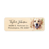 Golden Retriever-hond Retouradres Etiket (Voorkant)