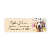 Golden Retriever-hond Retouradres Etiket (Voorkant)