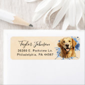 Golden Retriever-hond Retouradres Etiket (Insitu)