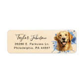 Golden Retriever-hond Retouradres Etiket (Voorkant)